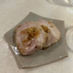 鶏ロール蒸しレモンジンジャーソース