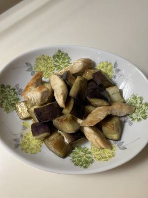 鶏なすの蒸しみそ炒め