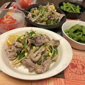 豚こまのレモン炒め