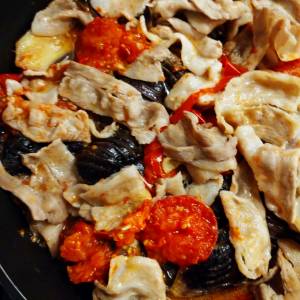 なすと豚肉とトマトの重ね煮