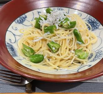 ししとうとレモンの冷たいパスタ