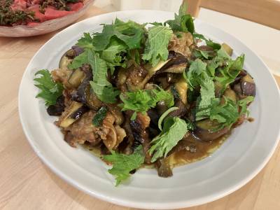 豚肉となすのみそカレー炒め