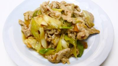 ねぎと豚肉の炒め物