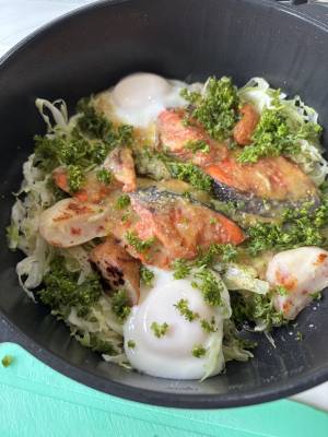 さけとキャベツのみそホイル焼き