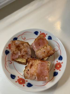 ベーコン巻き巻き豆腐