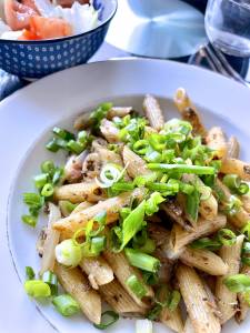 オイルサーディンの和風スパゲッティ