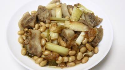 ねぎと豚バラ肉の酢煮