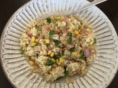 コーンとハムのドライカレー