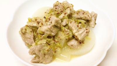 大根と豚バラのねぎマスタードソース