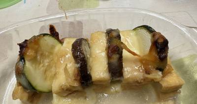 夏野菜と厚揚げのはちみつみそチーズ