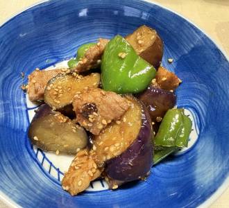 なすと豚肉のしぎ焼き