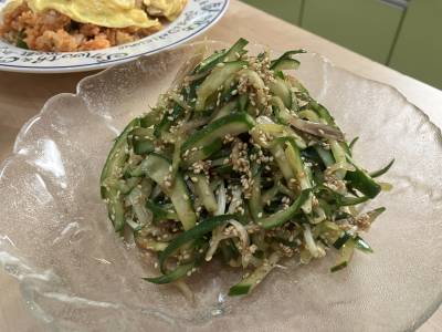 きゅうりのごま油あえ