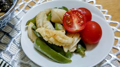 ピーマンといかの塩炒め