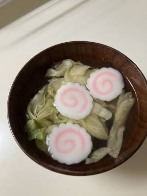 お父さん塩辛焼きそば&なるとスープ