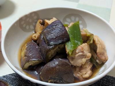 なすと鶏肉の焼きびたし