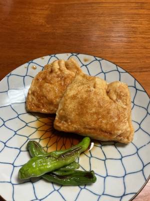 油揚げの卵詰め焼き