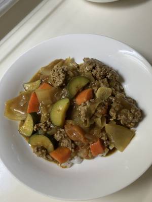 合いびき肉の夏野菜カレー