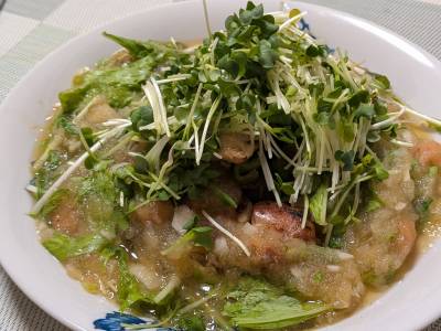 鶏もも肉の梅みぞれあんかけ