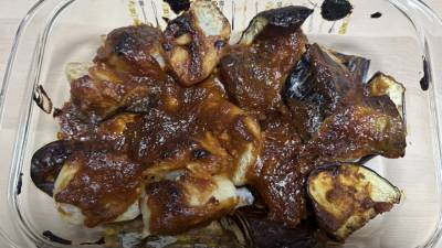 なすと里芋のしょうがみそ焼き