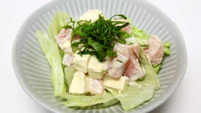 サーモンとチーズのおかずサラダ