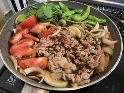 トマトと豚の夏のすき焼き