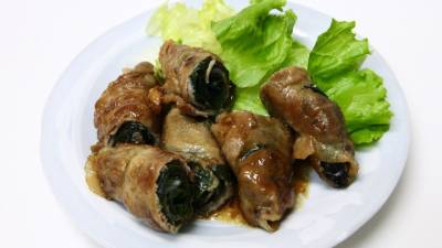 わかめの肉巻き 黒酢照り焼き