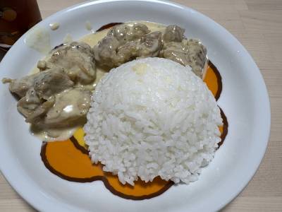 鶏ときのこのクリームじょうゆ煮