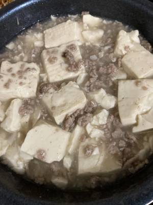豚ひき肉と豆腐の炒め煮