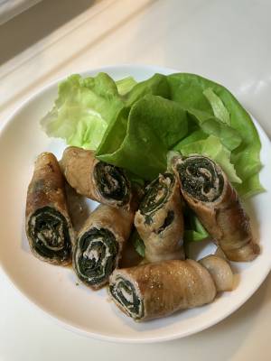 わかめの肉巻き 黒酢照り焼き