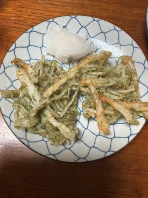 もやしとちくわの磯辺かき揚げ