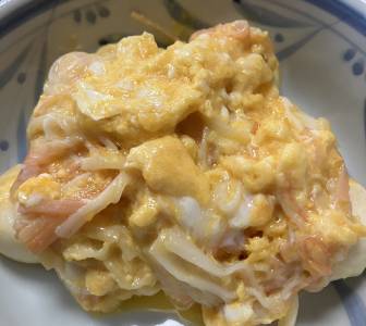 里芋とかにかまのマヨ卵焼き