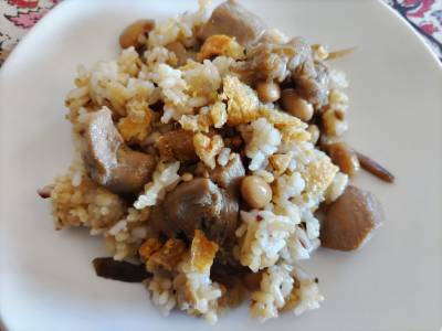 大豆とごぼうの鶏めし