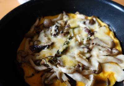 きのこのオープンオムレツ