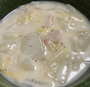 白菜のレモンクリームシチュー