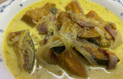 かぼちゃとベーコンのクリーム煮