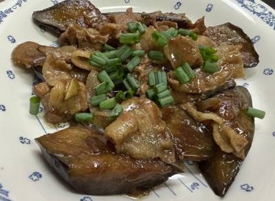 なすと豚肉のオイスターソース煮