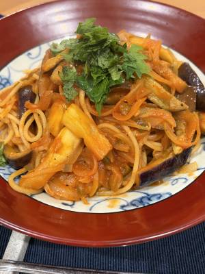 なすのトマトスパゲッティ