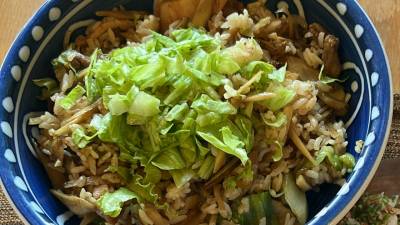 大豆とごぼうの鶏めし