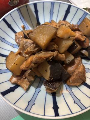 大根と鶏肉の黒酢煮