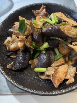 なすと豚肉のオイスターソース煮