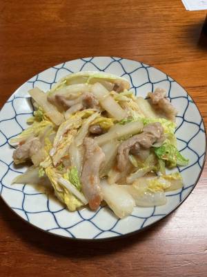 白菜と豚肉の梅みそ炒め