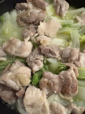 塩白菜と鶏肉の煮物