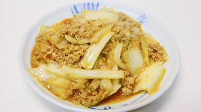 白菜の鶏マーボー