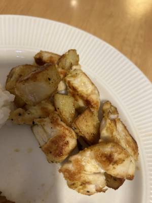 鶏むね肉とじゃがいものカレー炒め