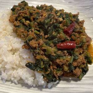 ほうれんそうとひき肉のカレー