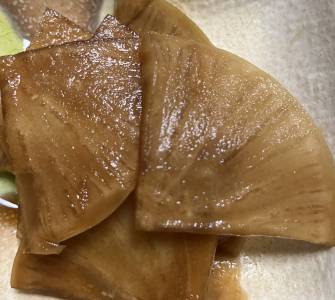 薄切り大根のしょうゆ漬け