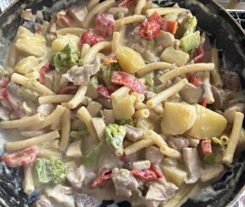 ねぎときのこのグラタン