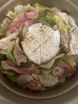 白菜と豚肉のチーズ鍋