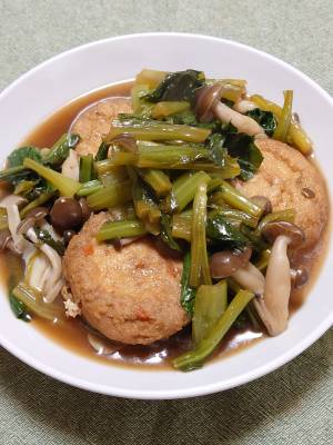 小松菜とがんもの含め煮