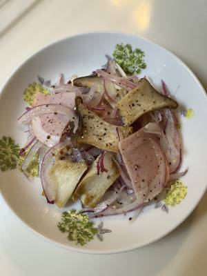 エリンギとハムの粒マスタードマリネ